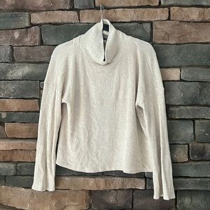 Lulus Loose Turtle Neck Sweater with back slit. Cream colored. Size XS
